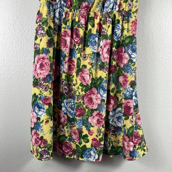 Pink Owl Apparel Rose Floral Sleeveless Stretch Short Dress Open Back Medium - Picture 3 of 9